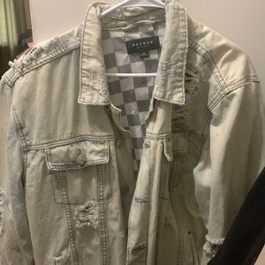 Distressed PacSun jean jacket size XL